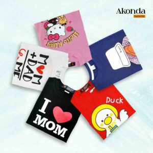 5 PCS T-Shirt, 5 Color, Print Design, Smooth and Comfortable.