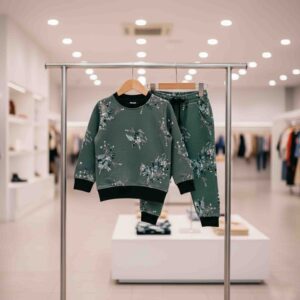 Full Sleeve SweatShirt Set - Olive Green