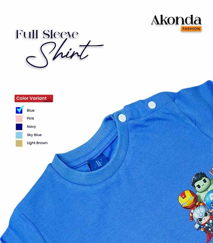 Full Sleeve T-Shirt View (Blue)