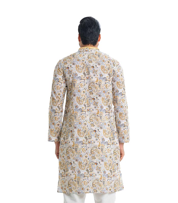 Multi-Color-Cotton-Slim-Fitted-Panjabi-Back