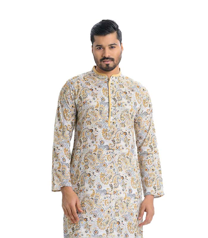 Multi-Color-Cotton-Slim-Fitted-Panjabi