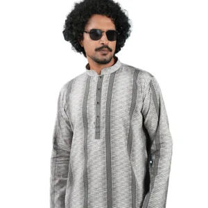 Cotton-Stripe-Panjabi-Black
