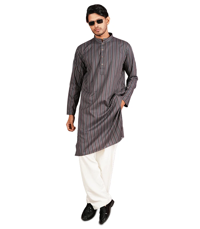 Cotton-Stripe-Panjabi-Outfit-Akonda-Fashion