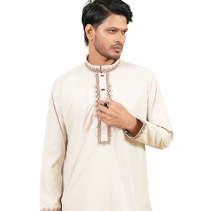 Indian Luxury Panjabi-Cream-01