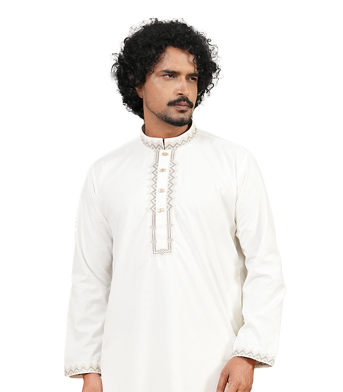 Indian Luxury Panjabi-White-01